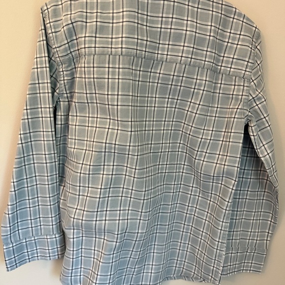 Abercrombie Boys Long Sleeve Plaid Button-Down Shirt — Blue, Navy & White - Picture 3 of 3